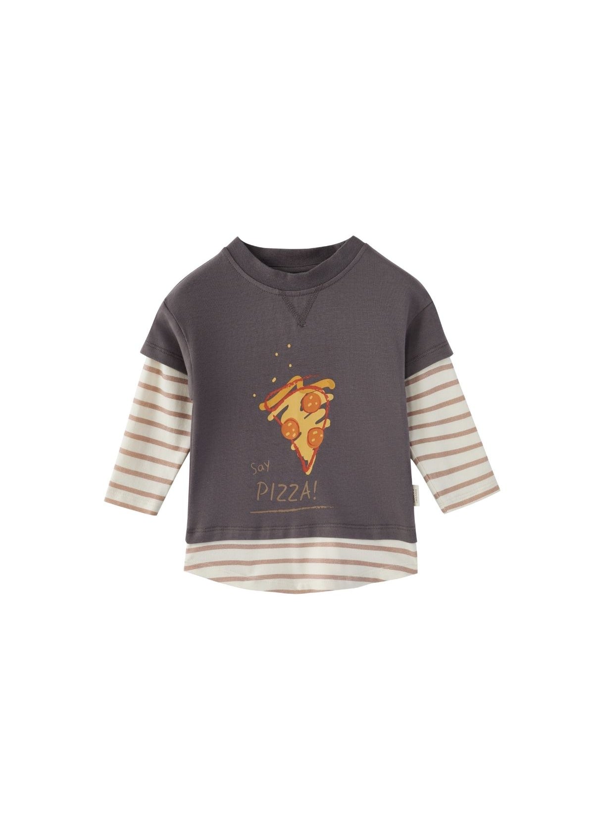 front of Toddler Long-sleeve T-shirt-Pizza
