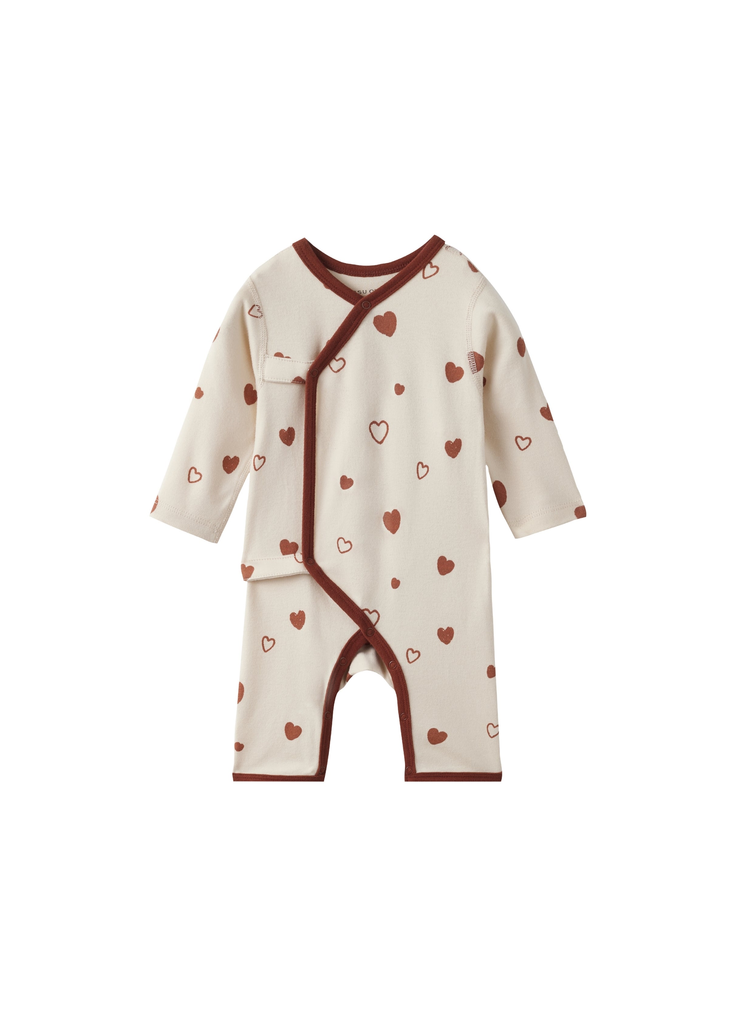 Baby Organic Kimono Sleeper-Hearts