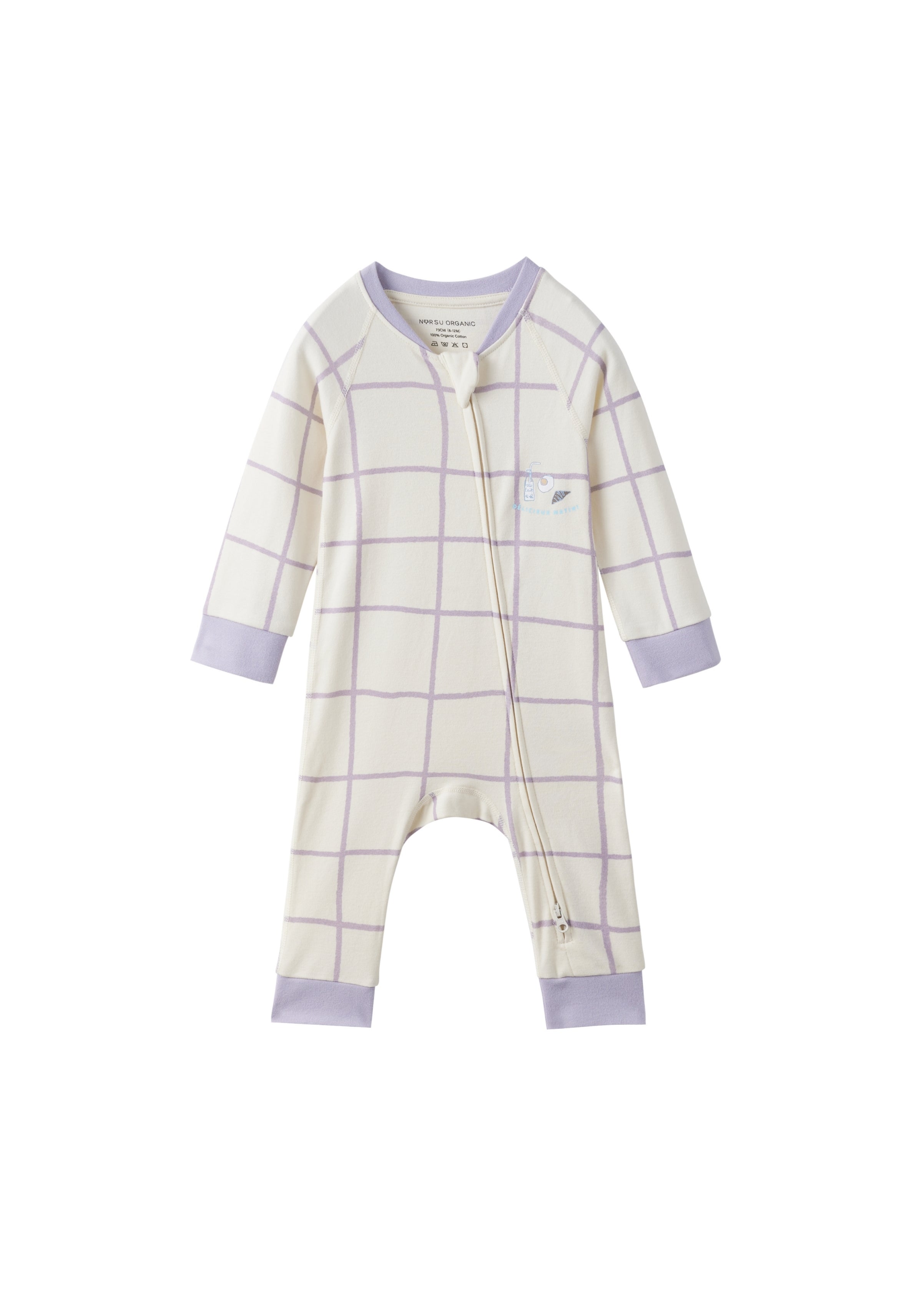  front of Baby Organic Cotton Zip-up Sleeper-Milky