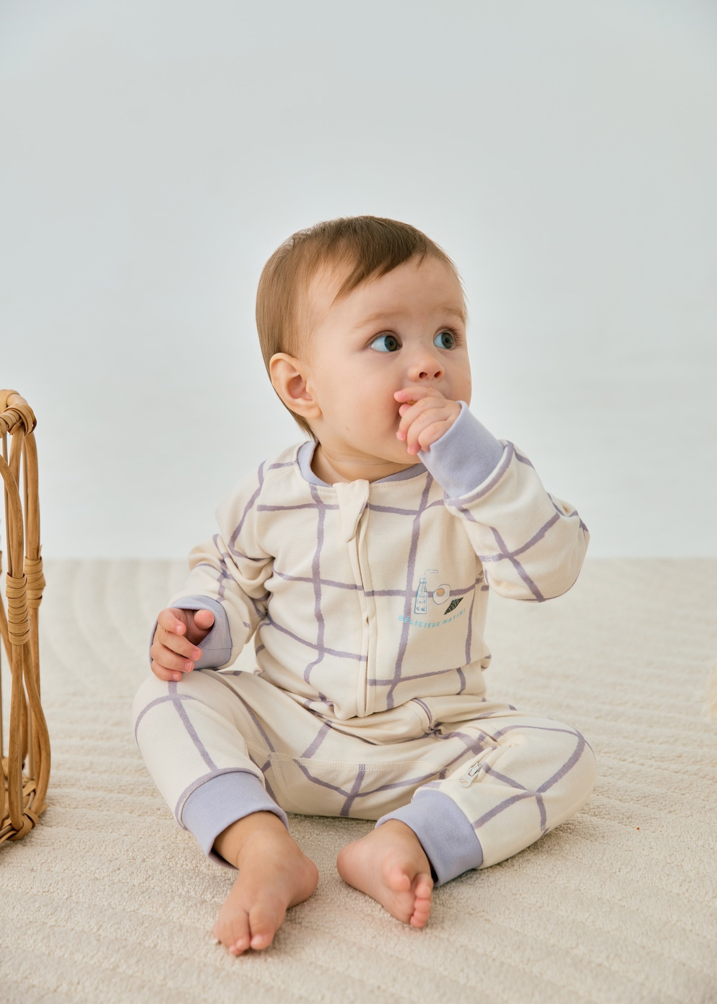 Baby Organic Cotton Zip-up Sleeper-Milky