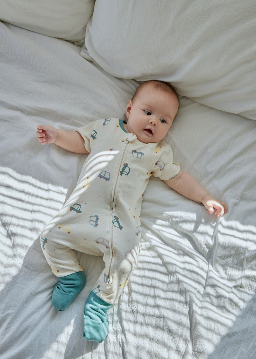 Baby Organic Cotton Zip-up Sleeper-Cars