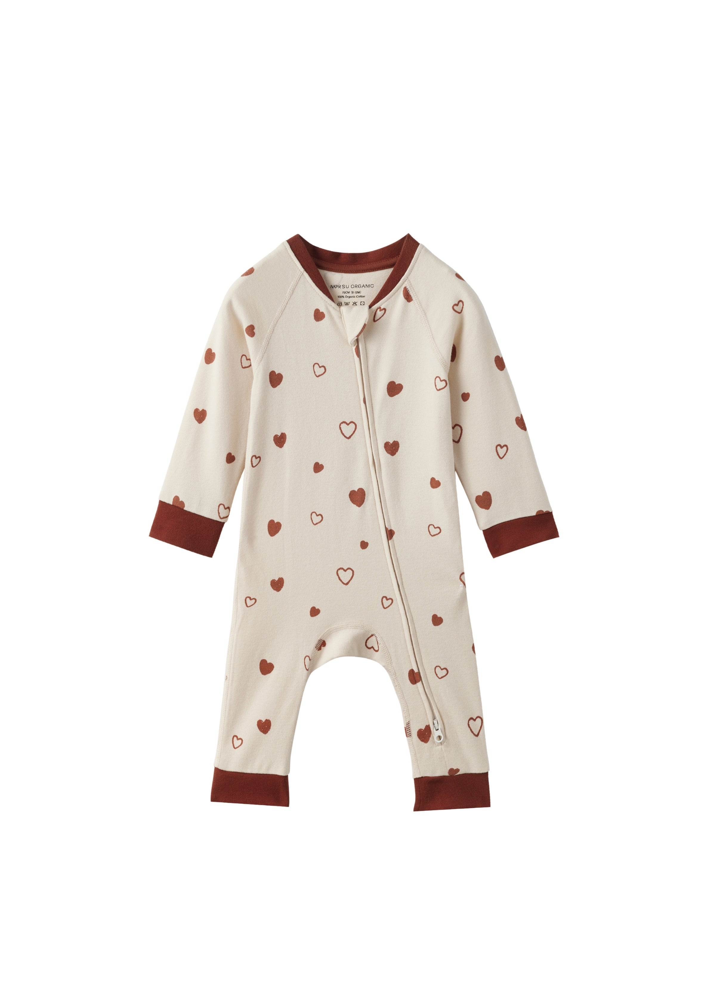 Baby Organic Cotton Zip-up Sleeper-Hearts