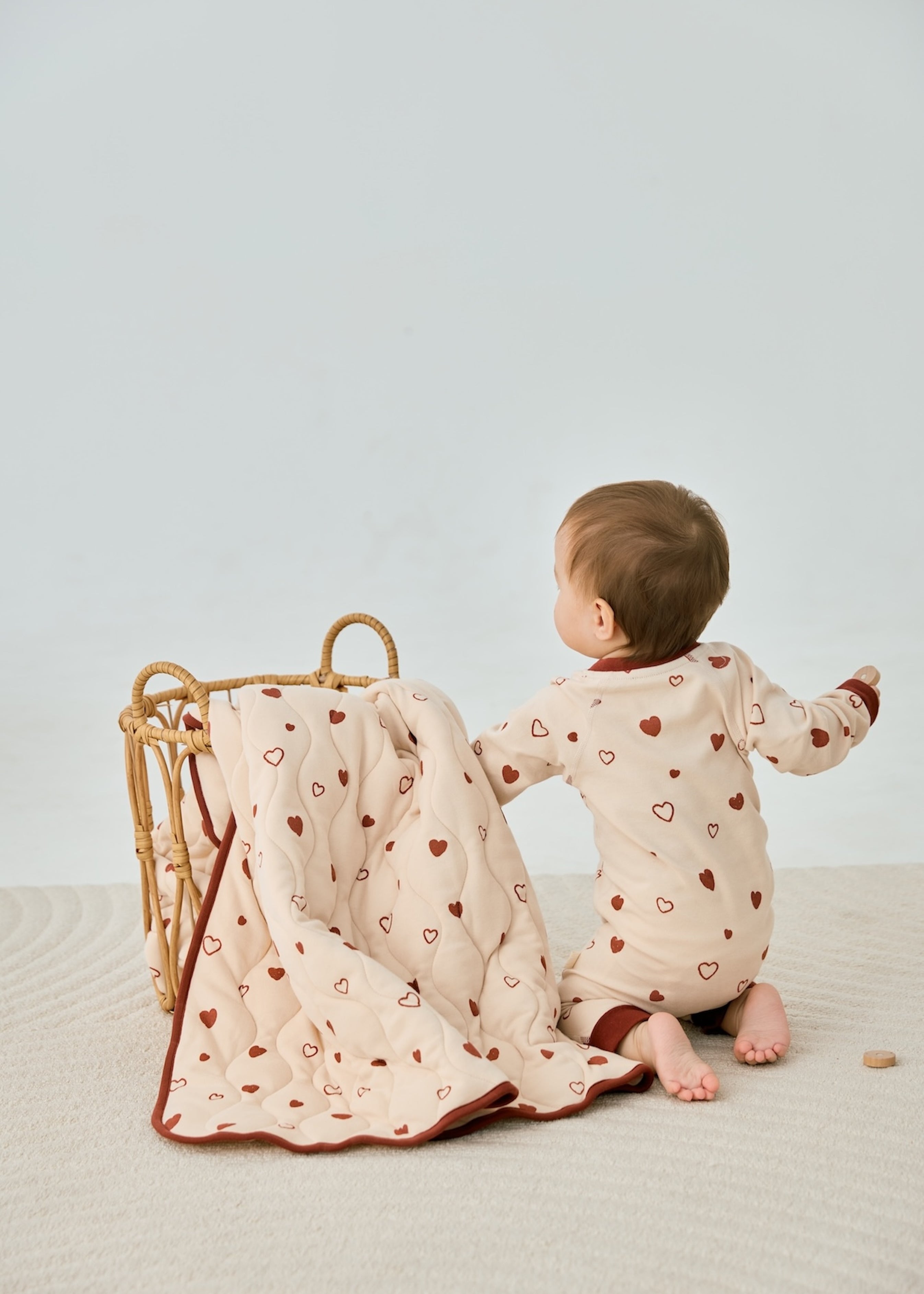 Baby Organic Cotton Zip-up Sleeper-Hearts