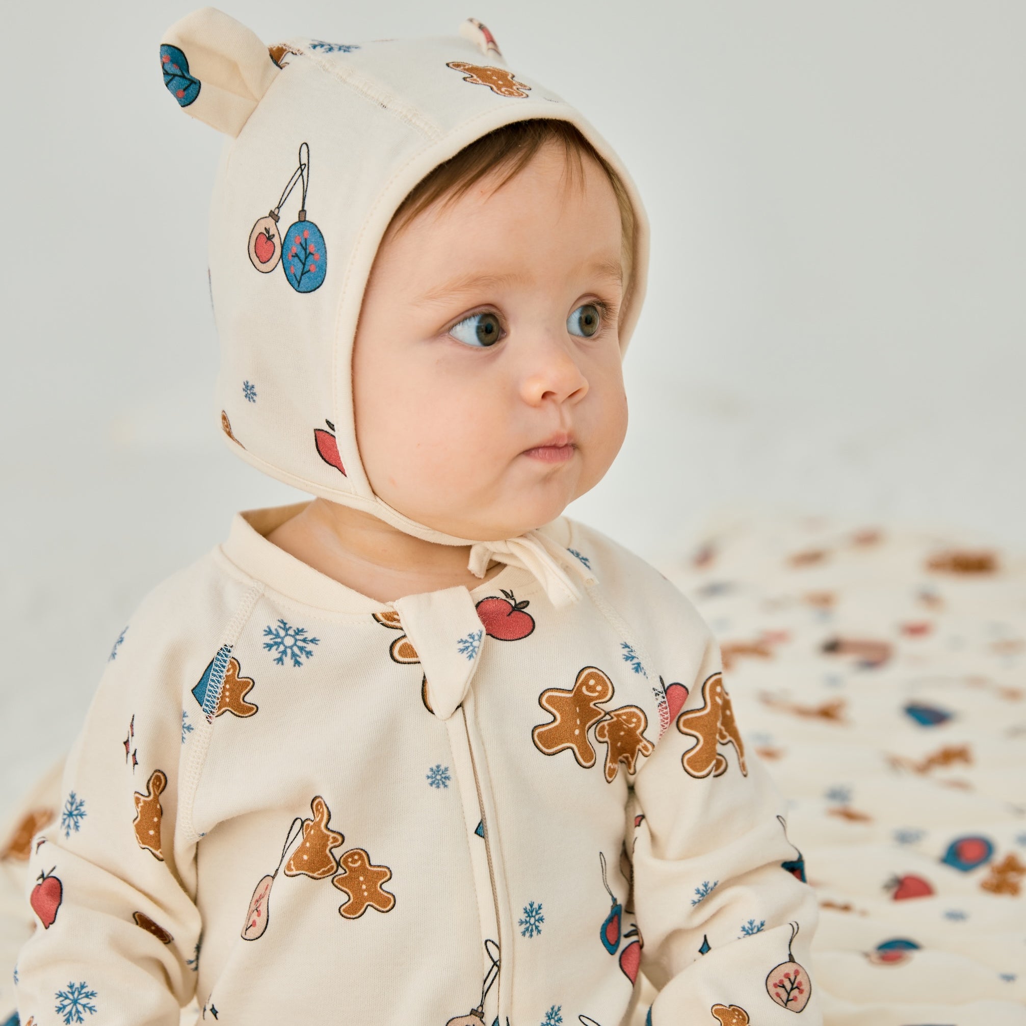 Baby Organic Cotton Zip-up Sleeper-Holiday Joy