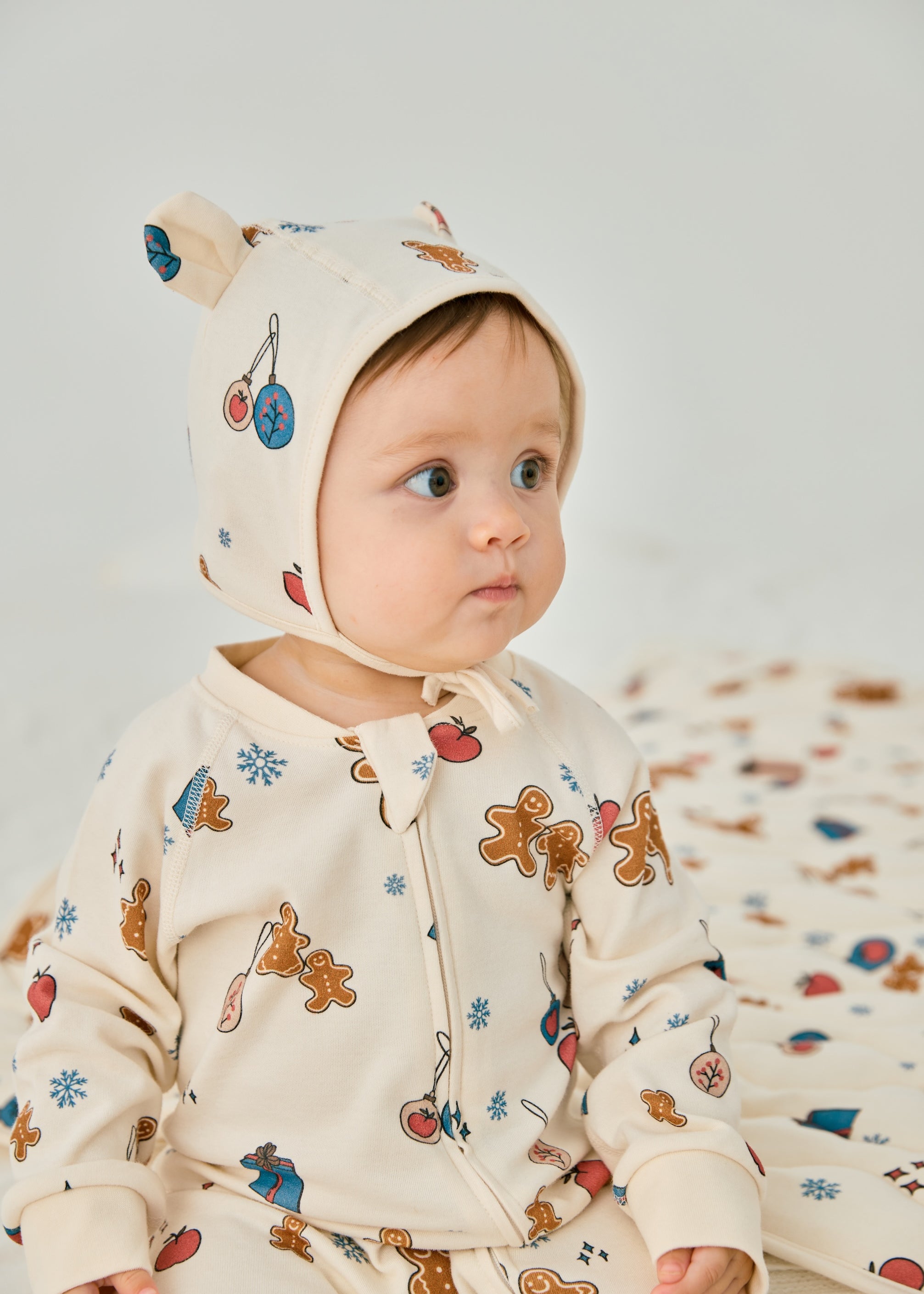 Baby Organic Cotton Zip-up Sleeper-Holiday Joy