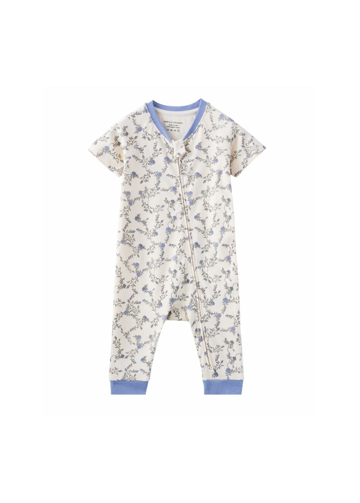 front of Baby Organic Cotton Zip-up Sleeper-Roses