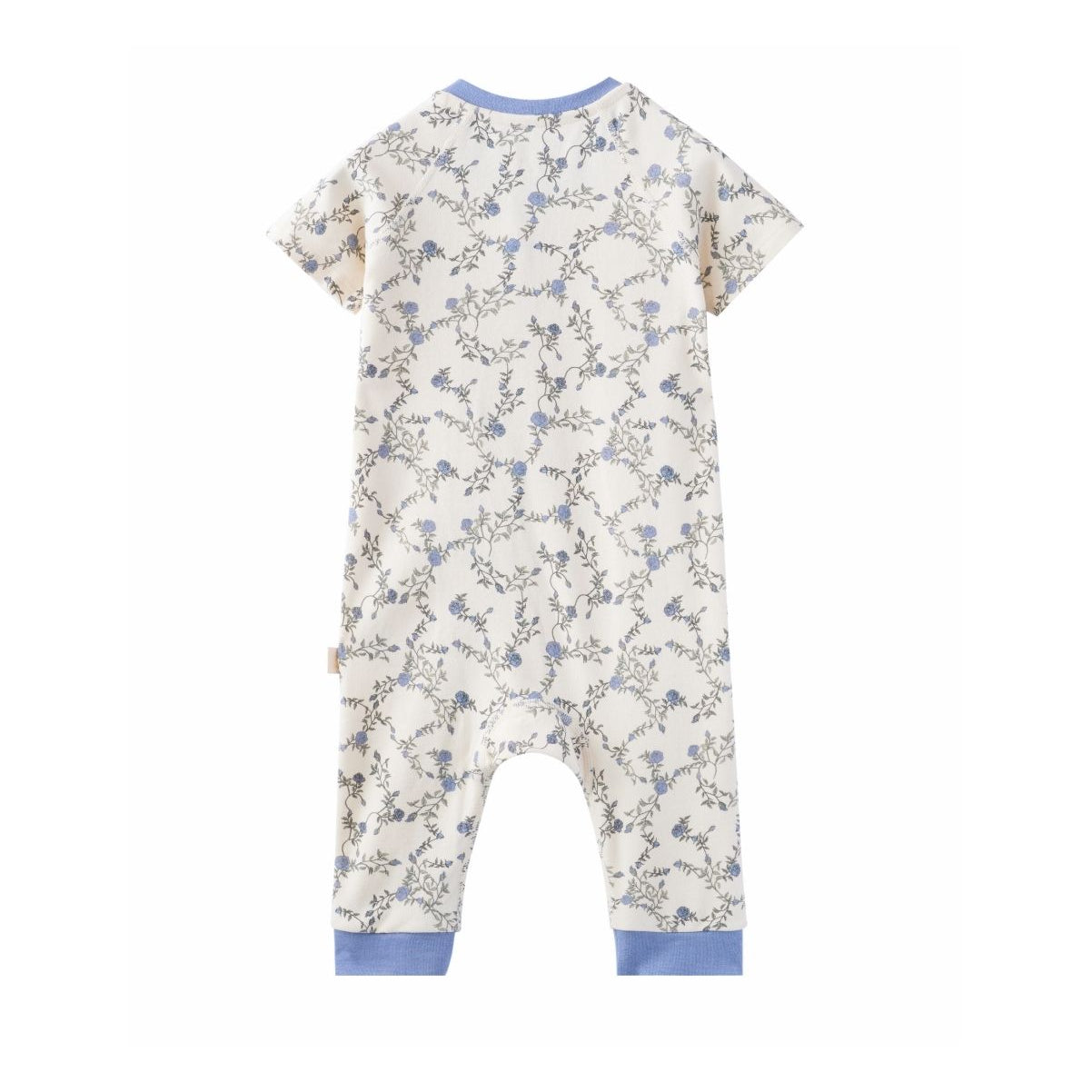 back of Baby Organic Cotton Zip-up Sleeper-Roses