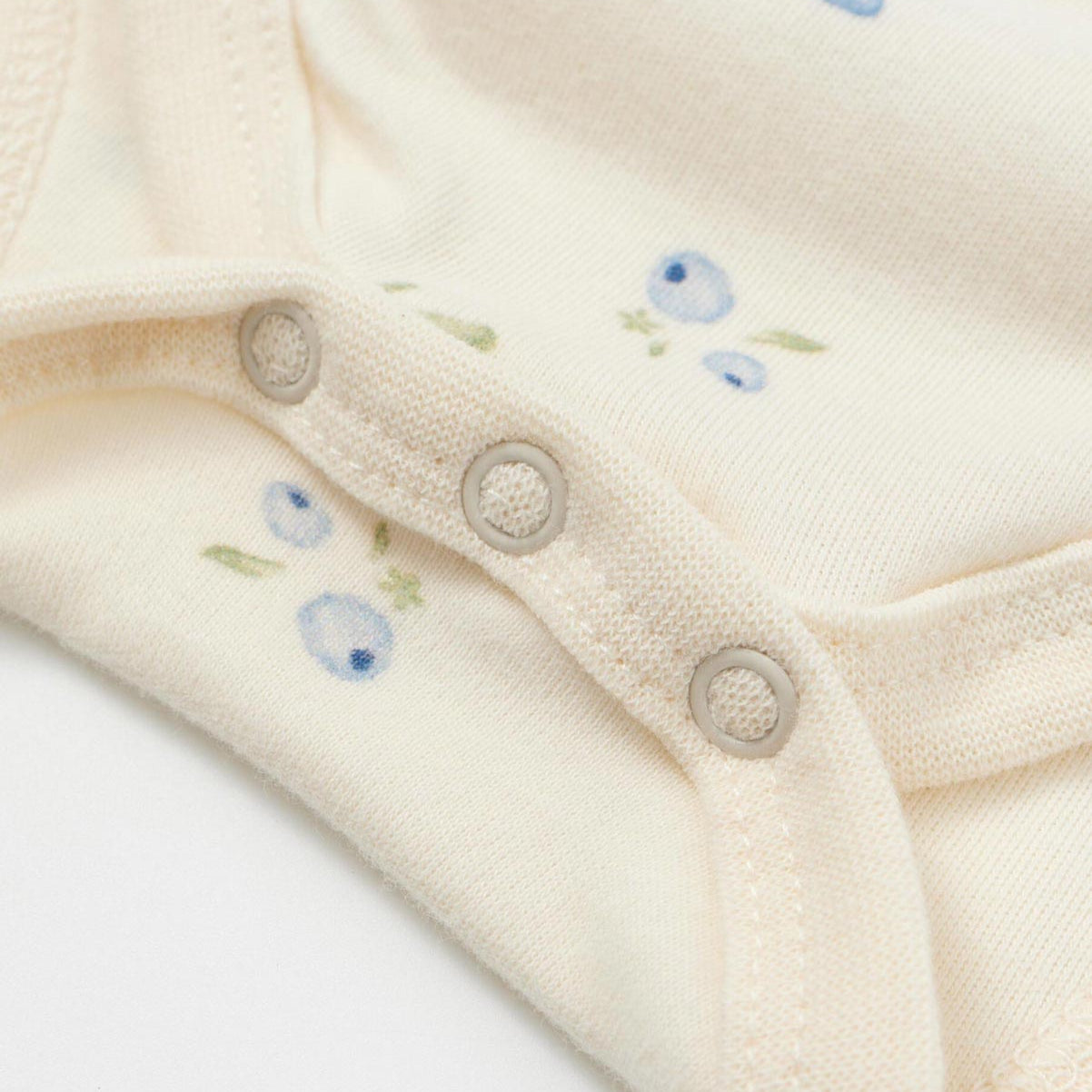 bottom of Baby Organic Kimono Long-sleeve Onesie-Blueberry