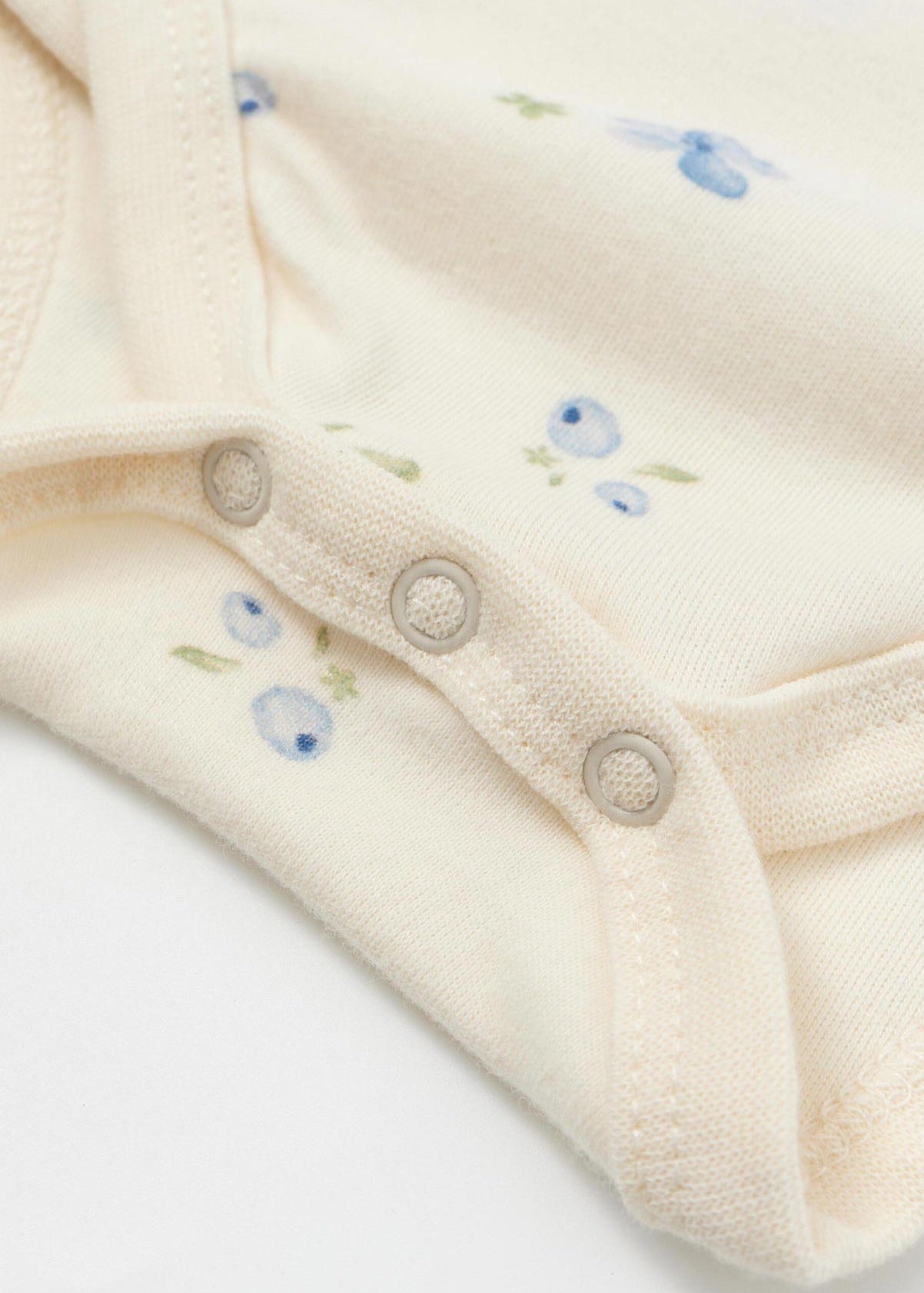 bottom of Baby Organic Kimono Long-sleeve Onesie-Blueberry