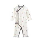 Baby sleeper with penguin pattern on a white background