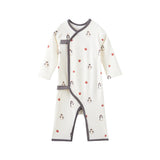 Baby sleeper with penguin pattern on a white background
