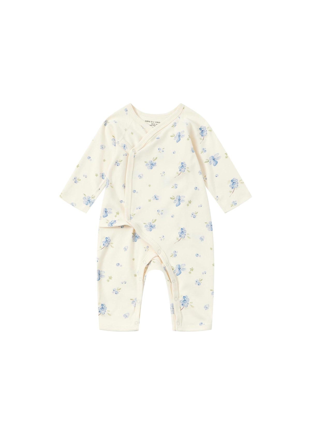Front of Baby Organic Kimono Sleeper-Blueberry