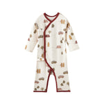 Baby sleeper with vehicle pattern on a white background