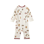 Baby sleeper with vehicle pattern on a white background