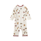 Baby sleeper with vehicle pattern on a white background