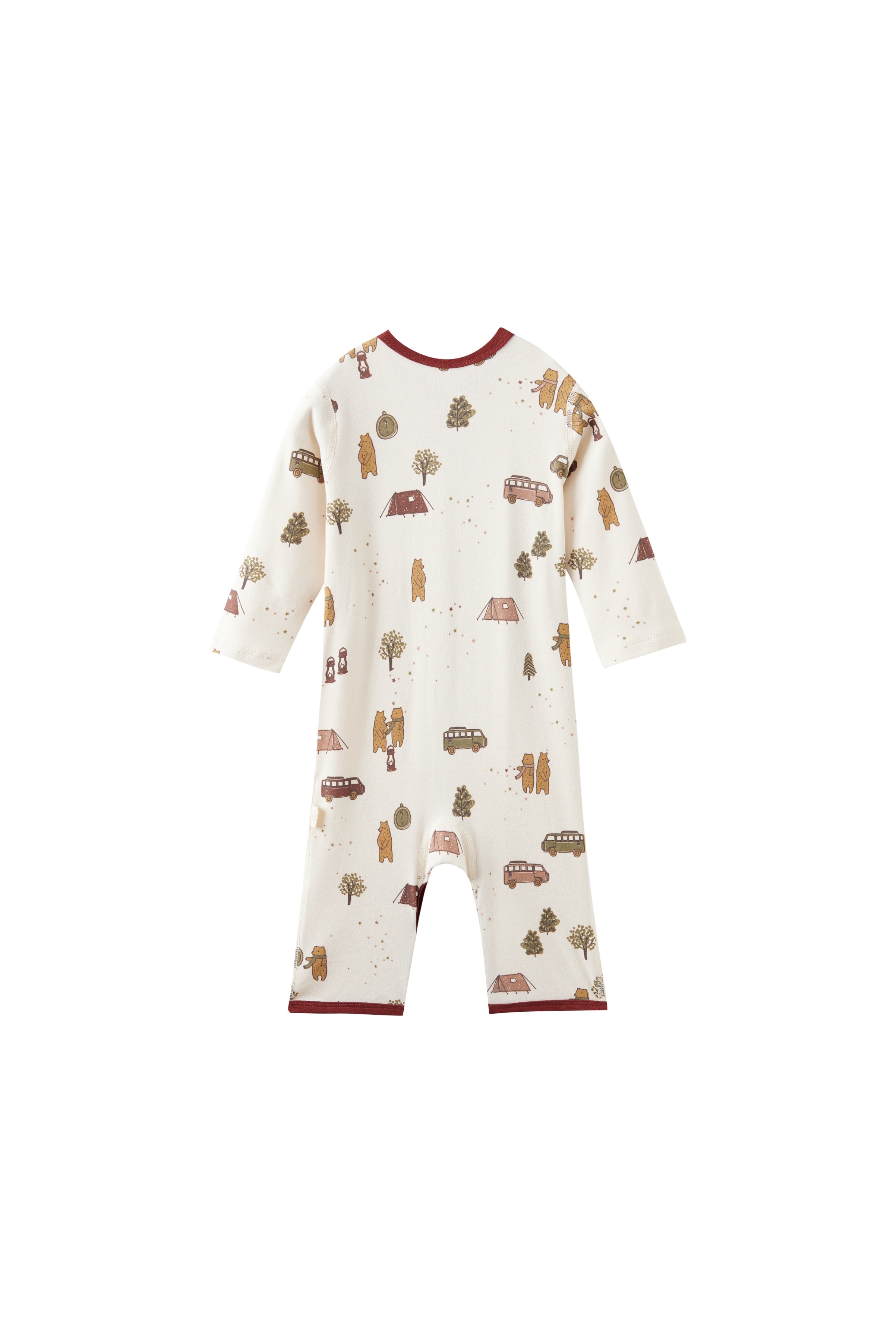 Baby sleeper with vehicle pattern on a white background