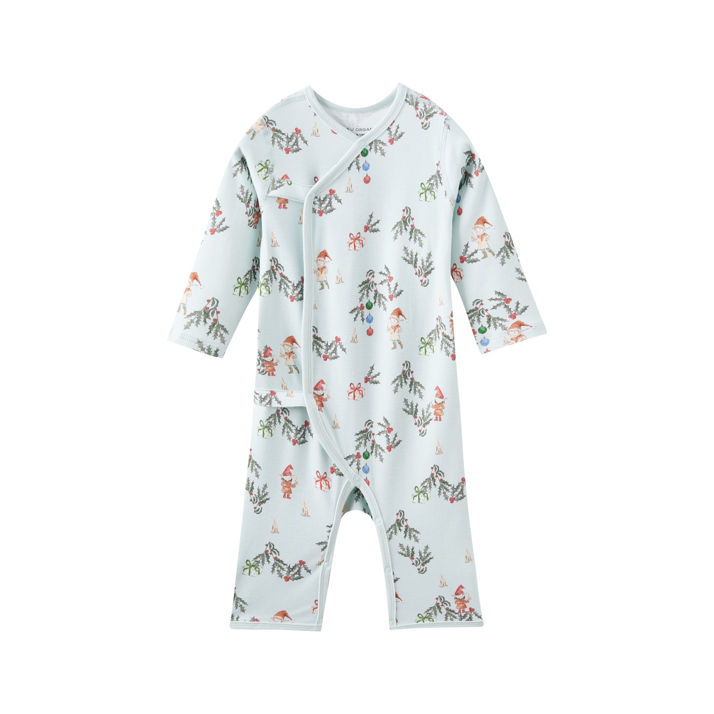 Baby sleeper with tree print on a white background