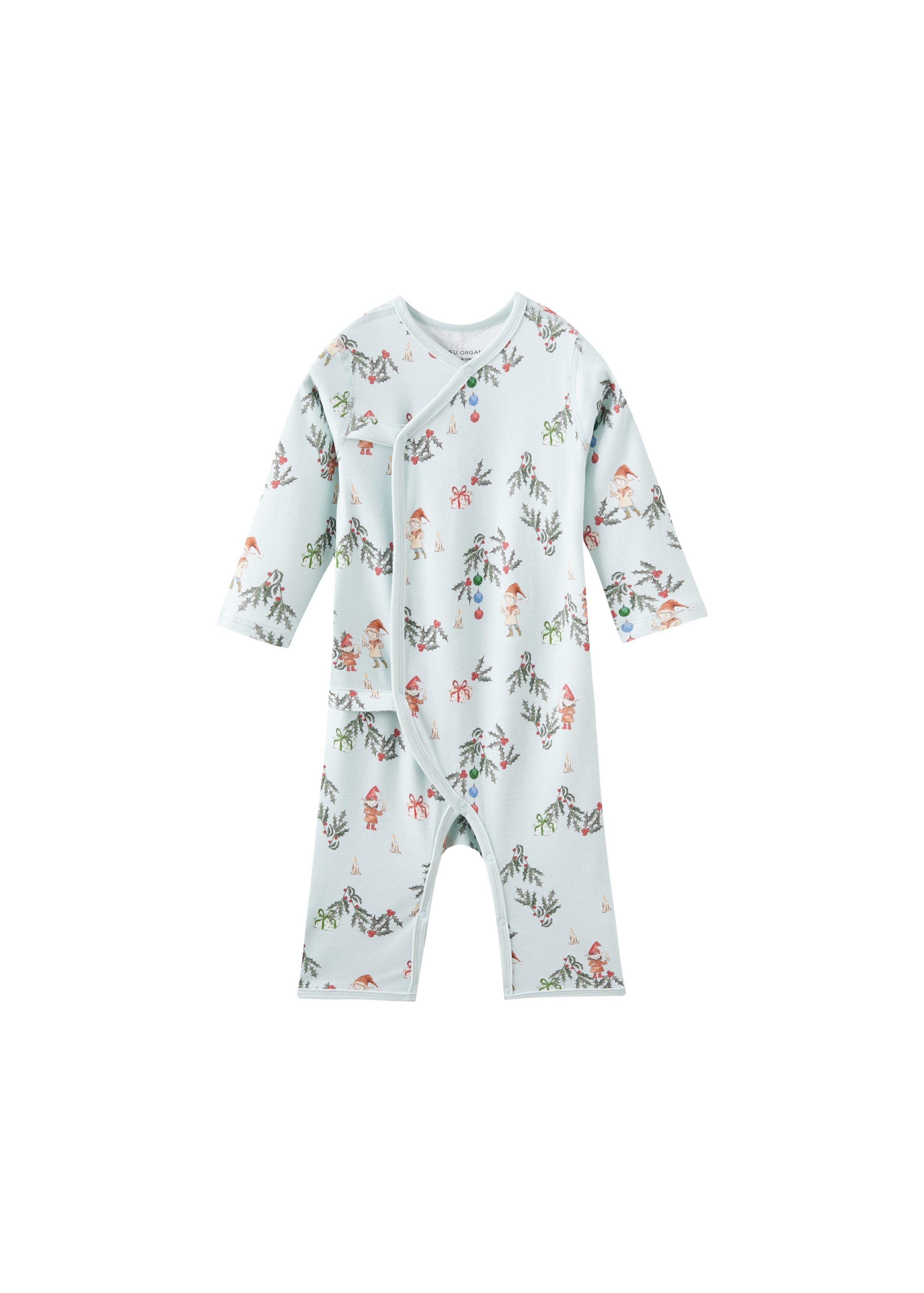 Baby sleeper with tree print on a white background