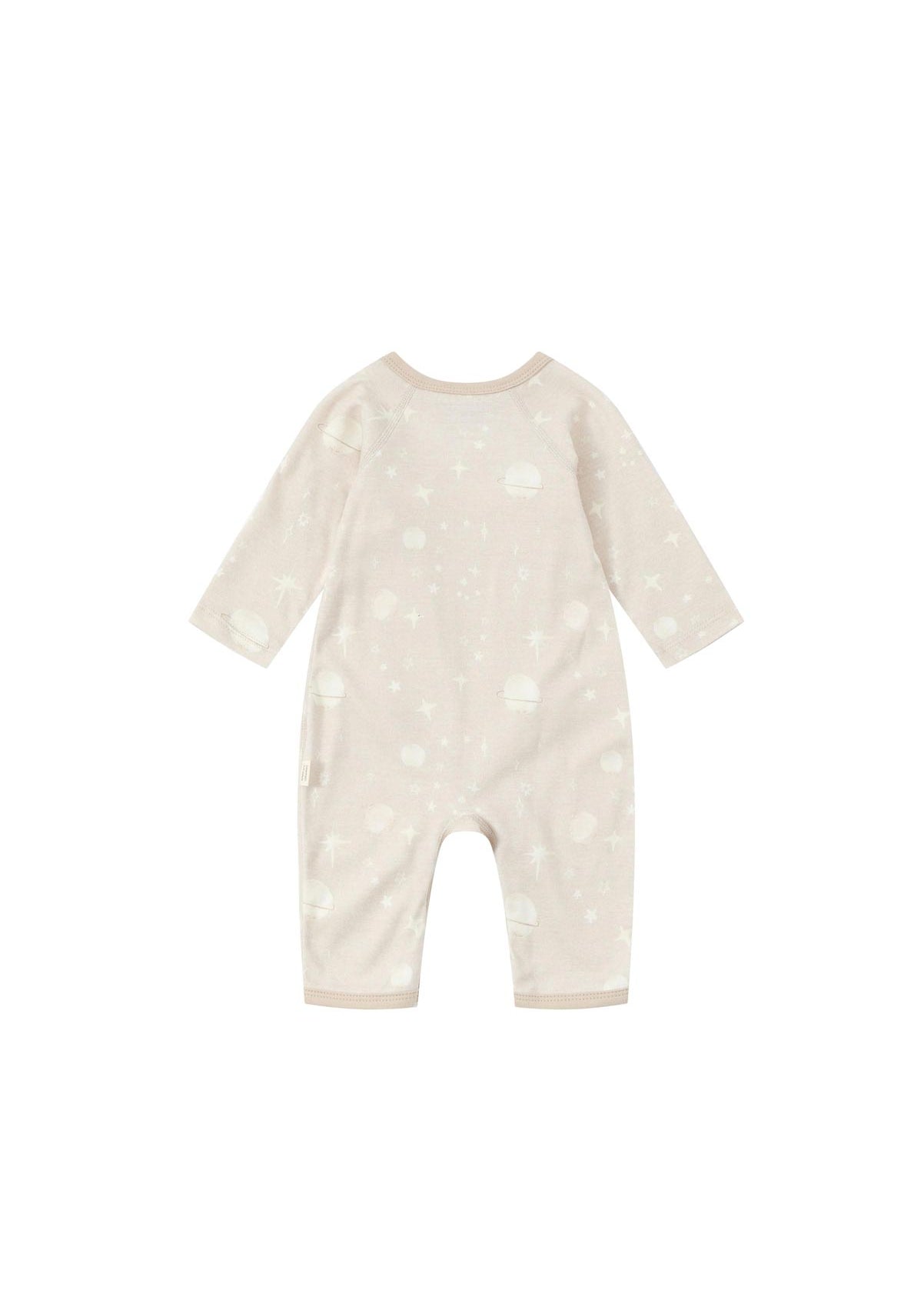 back of Baby Organic Kimono Sleeper-Stary