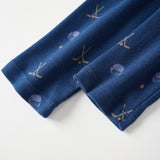 onesie sleeve with sports-themed embroidery on a white background