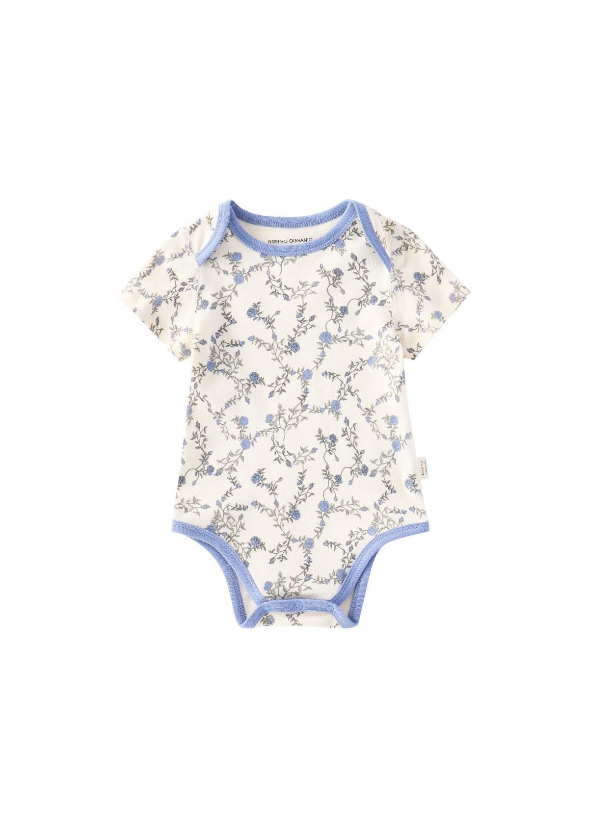 front of Baby Organic Short-Sleeve Onesie-Roses