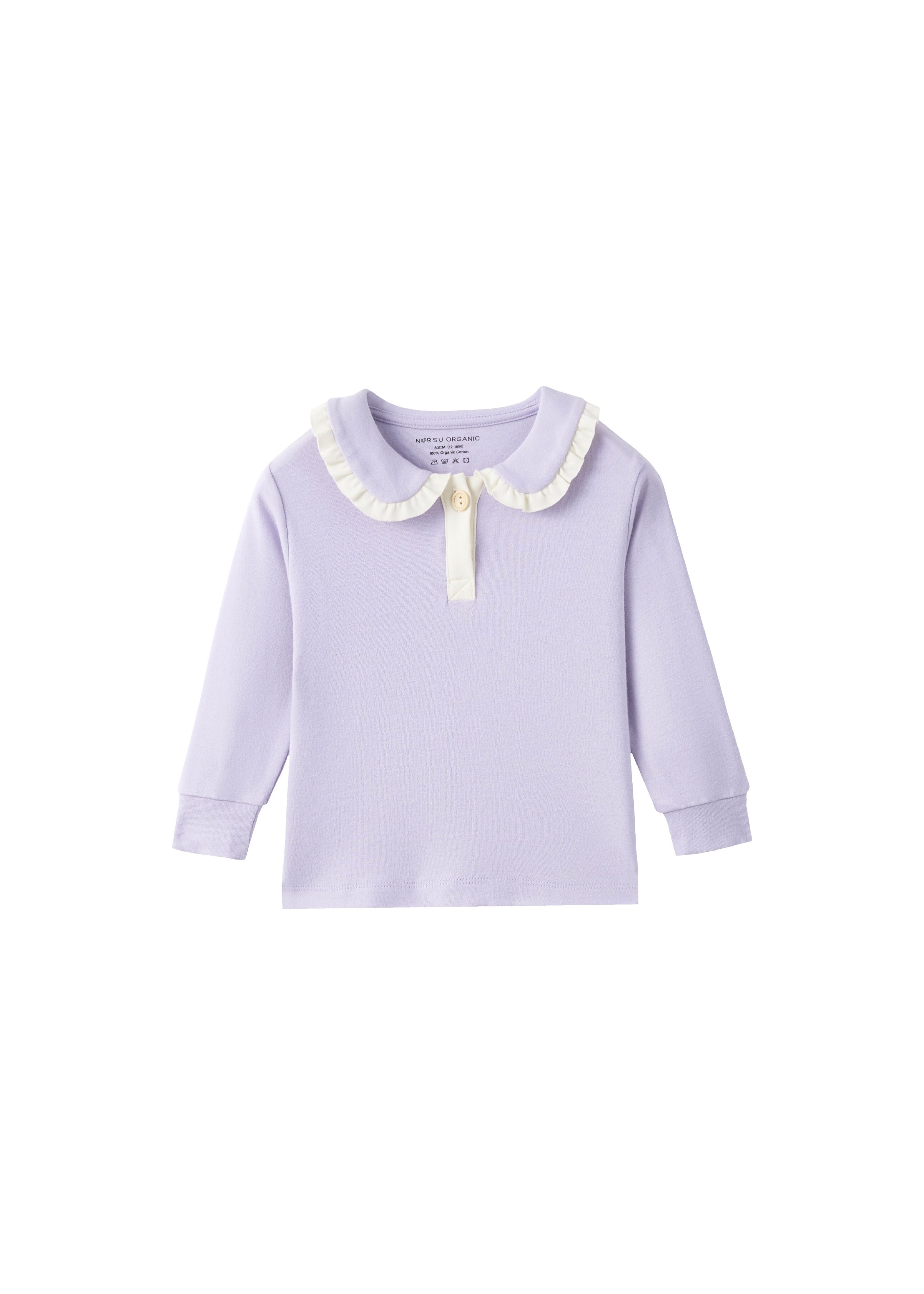 Front of Collar Long-sleeve shirt-Lilac