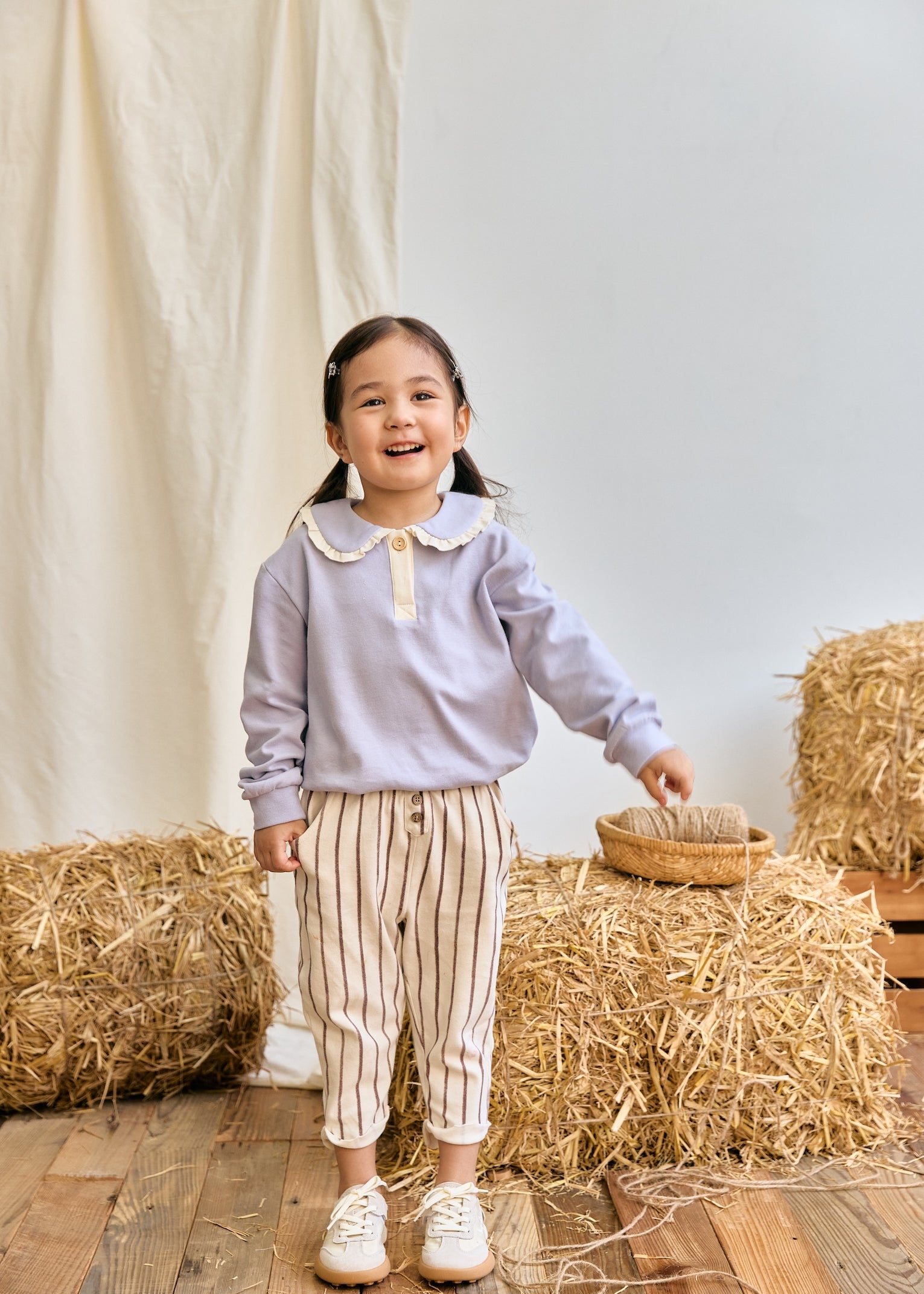 Collar Long-sleeve shirt-Lilac