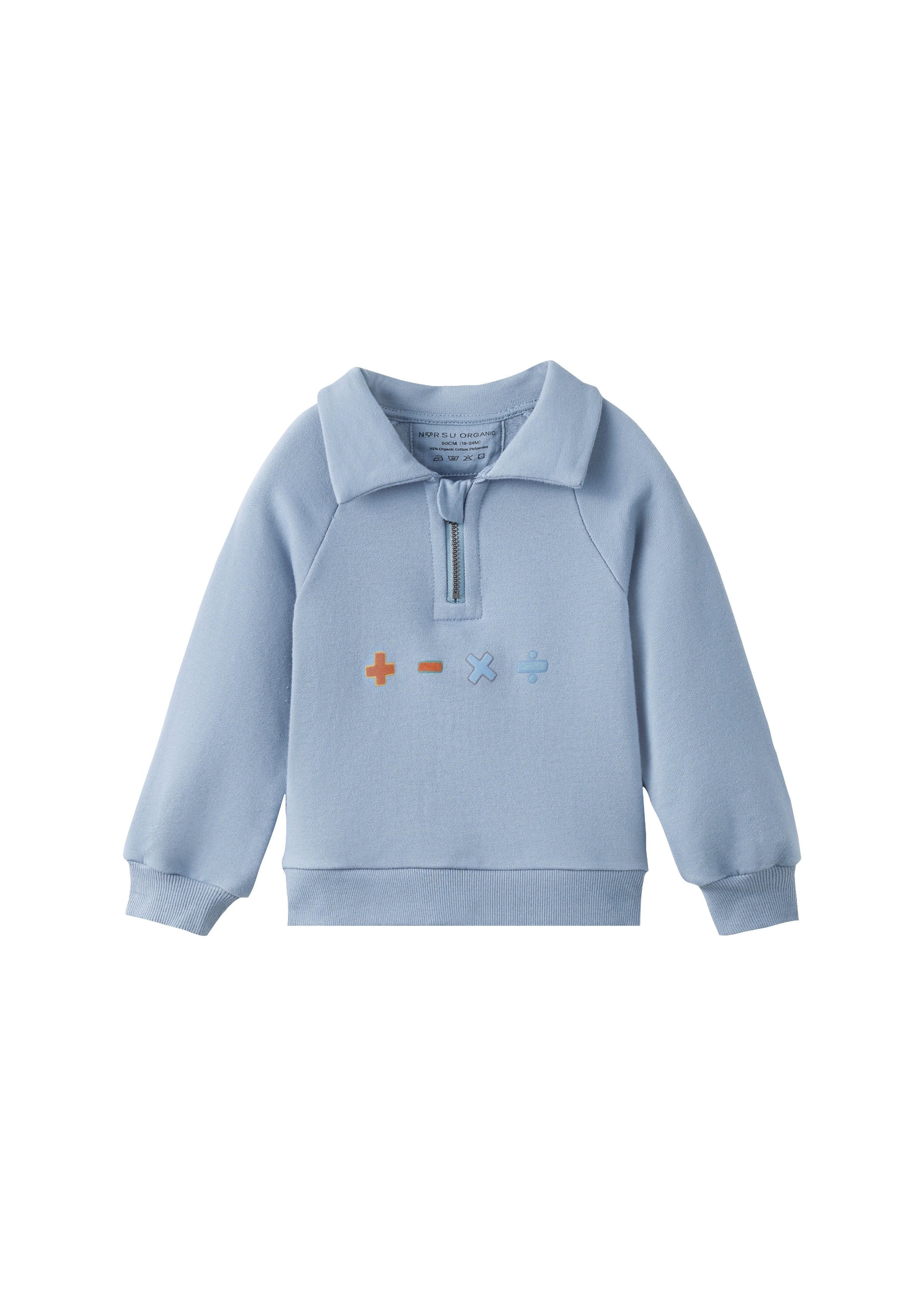 frong look of Toddler Organic Fleece Zip-up Sweatshirt-Symbols