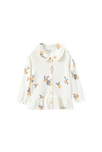 Girl Ruffle Collar Overshirt-Clementine