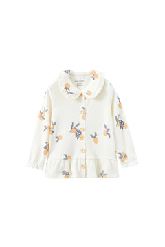 Girl Ruffle Collar Overshirt-Clementine