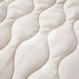 Close-up of a textured blanket surface with patterns.