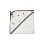 swaddle blanketl with cartoon character pattern on a white background