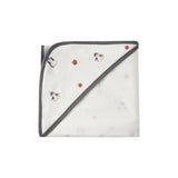 swaddle blanketl with cartoon character pattern on a white background