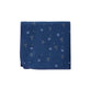 Navy blue fabric with small white patterns on a white background