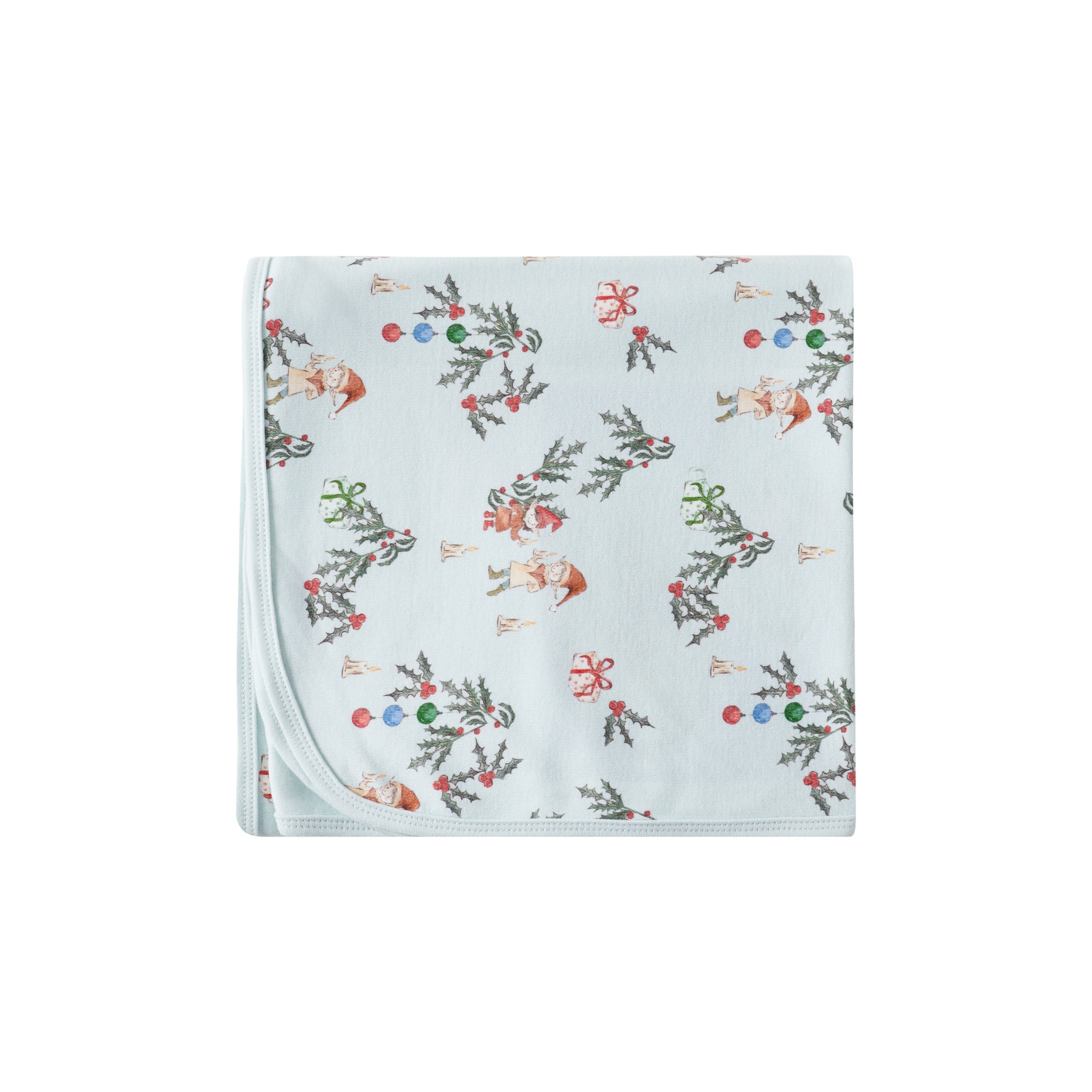 Floral patterned blanket on a white background