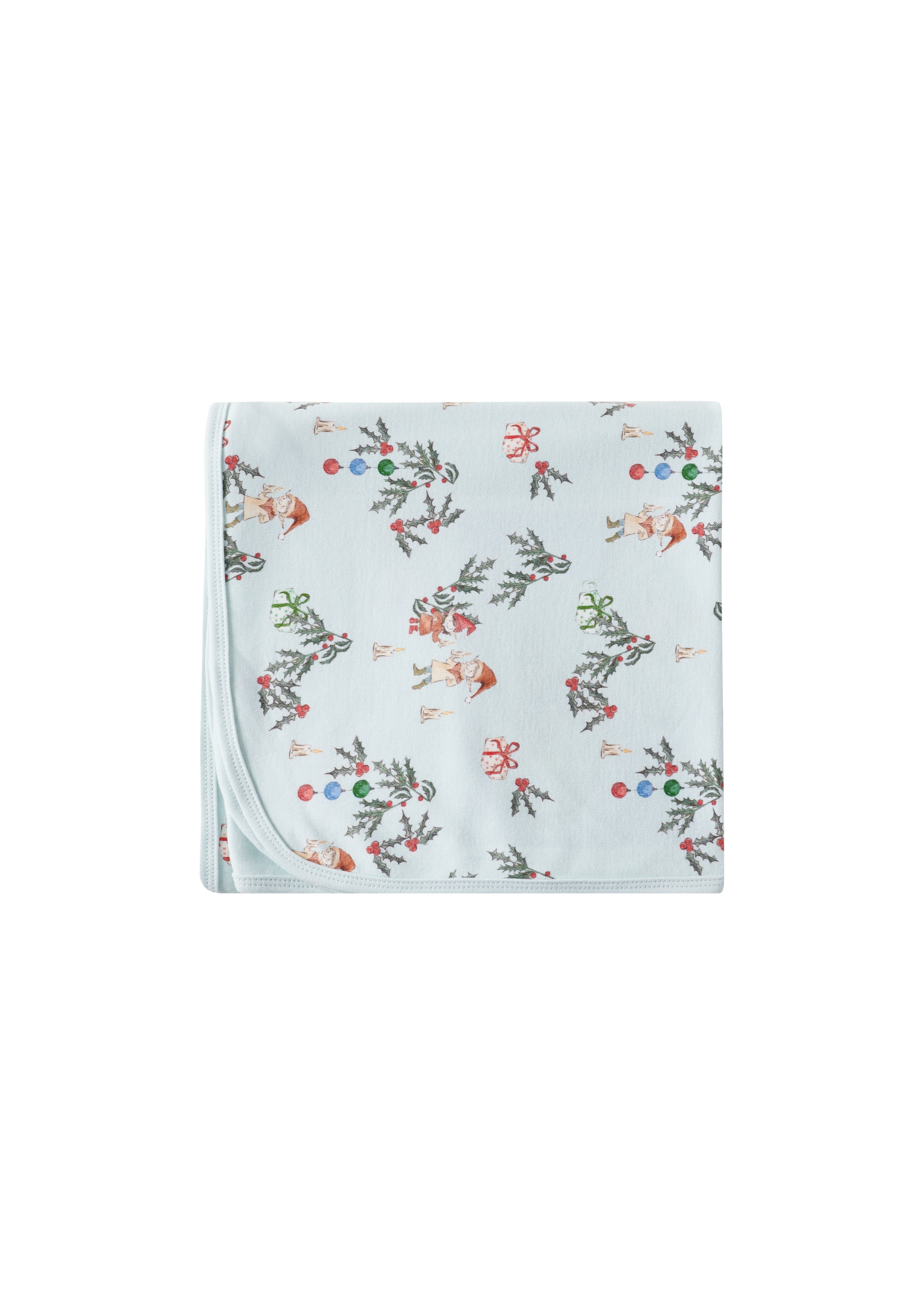 Floral patterned blanket on a white background