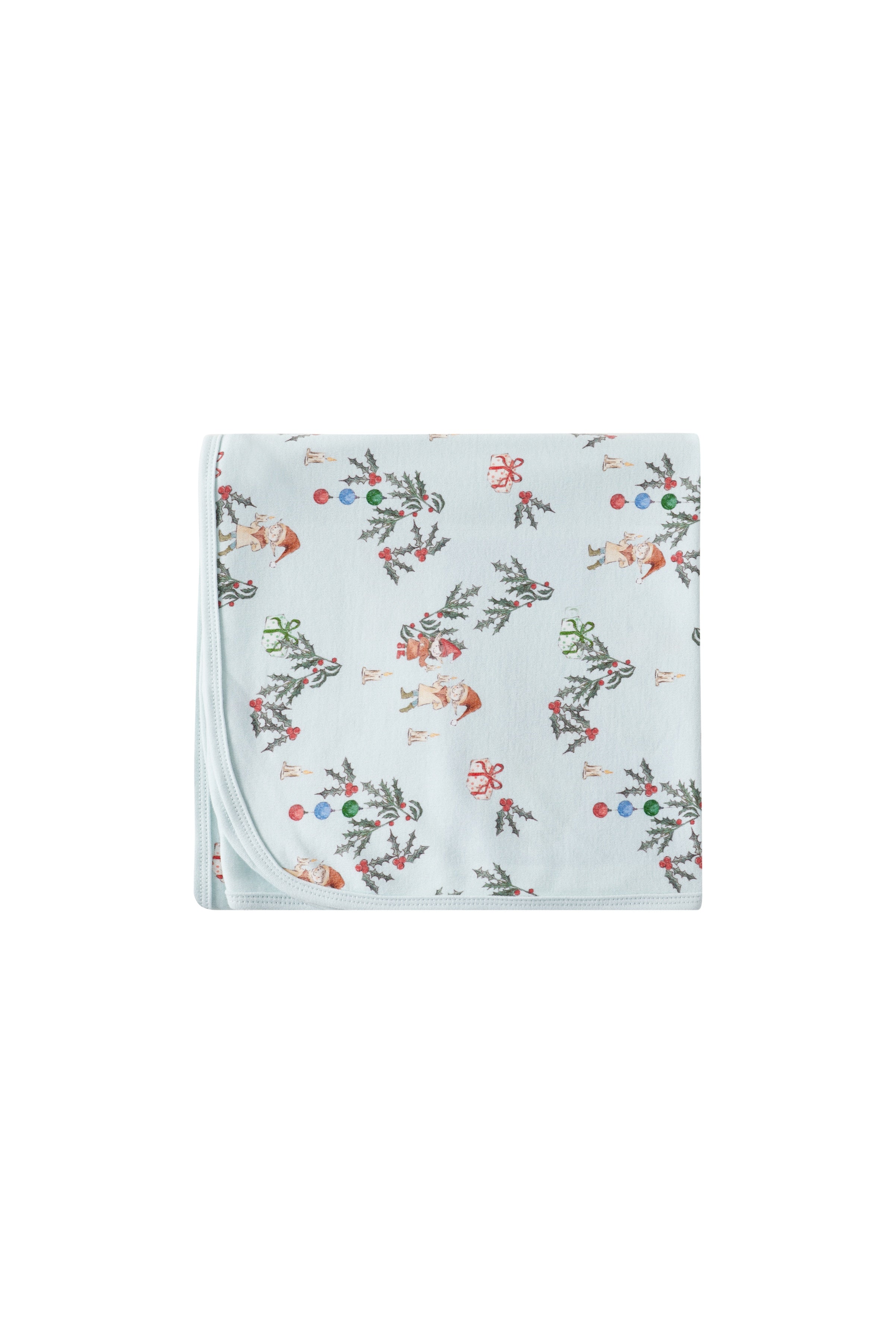 Floral patterned blanket on a white background