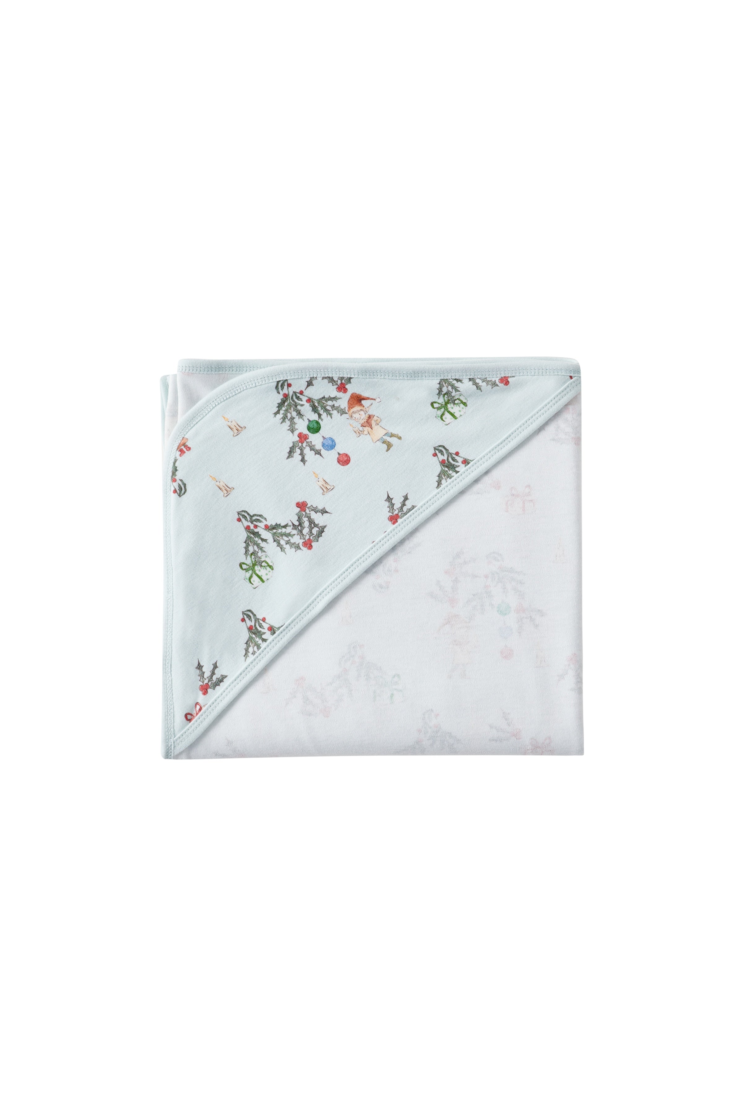 blanket with floral embroidery on a white background