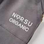 Gray fabric with 'NORSU ORGANIC' logo on a white background