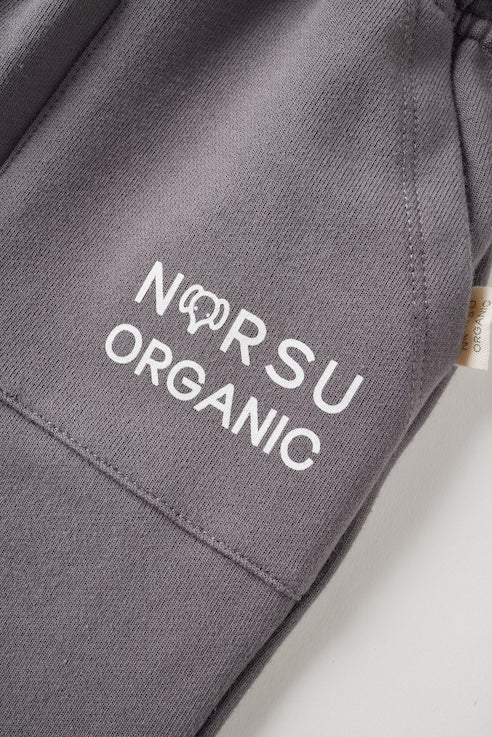 Gray fabric with 'NORSU ORGANIC' logo on a white background