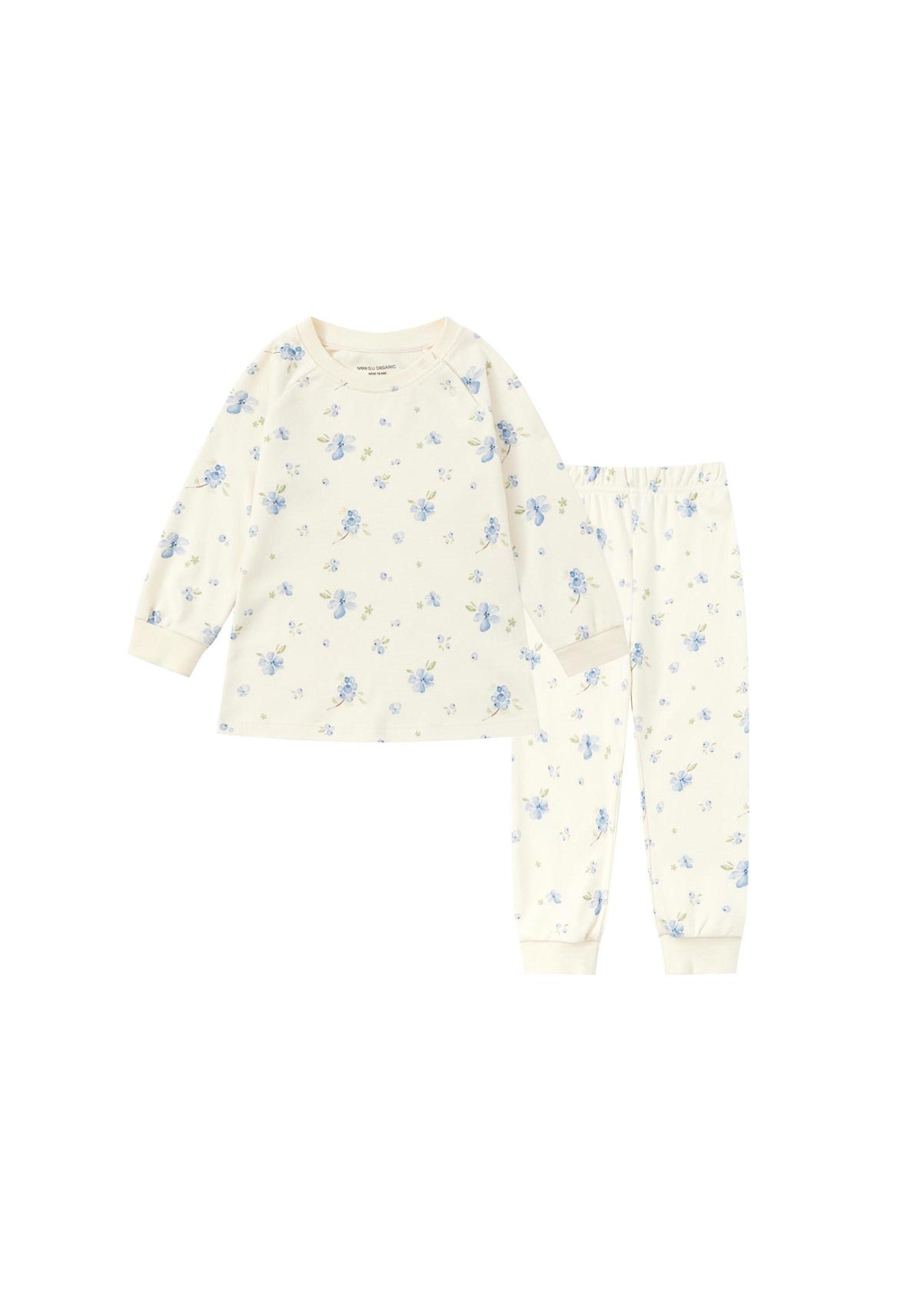 front of Organic Toddler Pajama Set-Blueberry