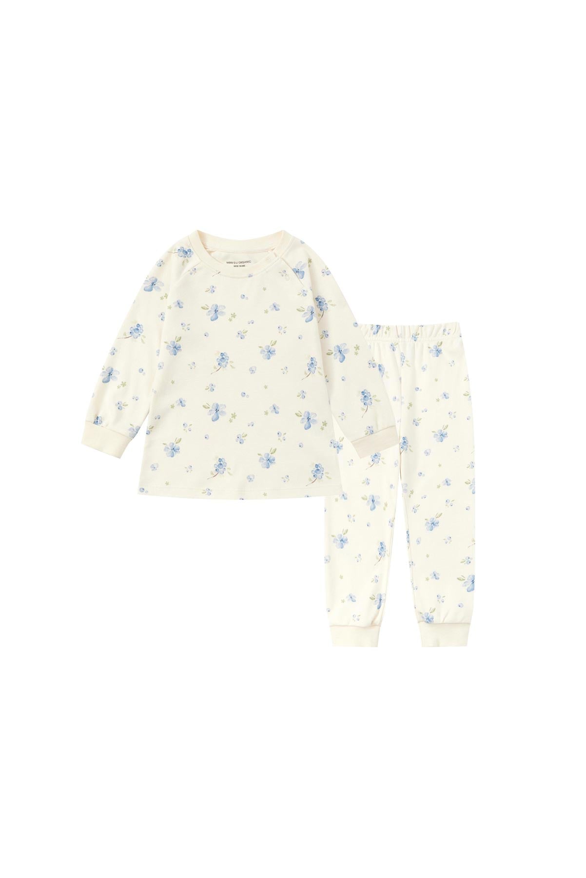 front of Organic Toddler Pajama Set-Blueberry