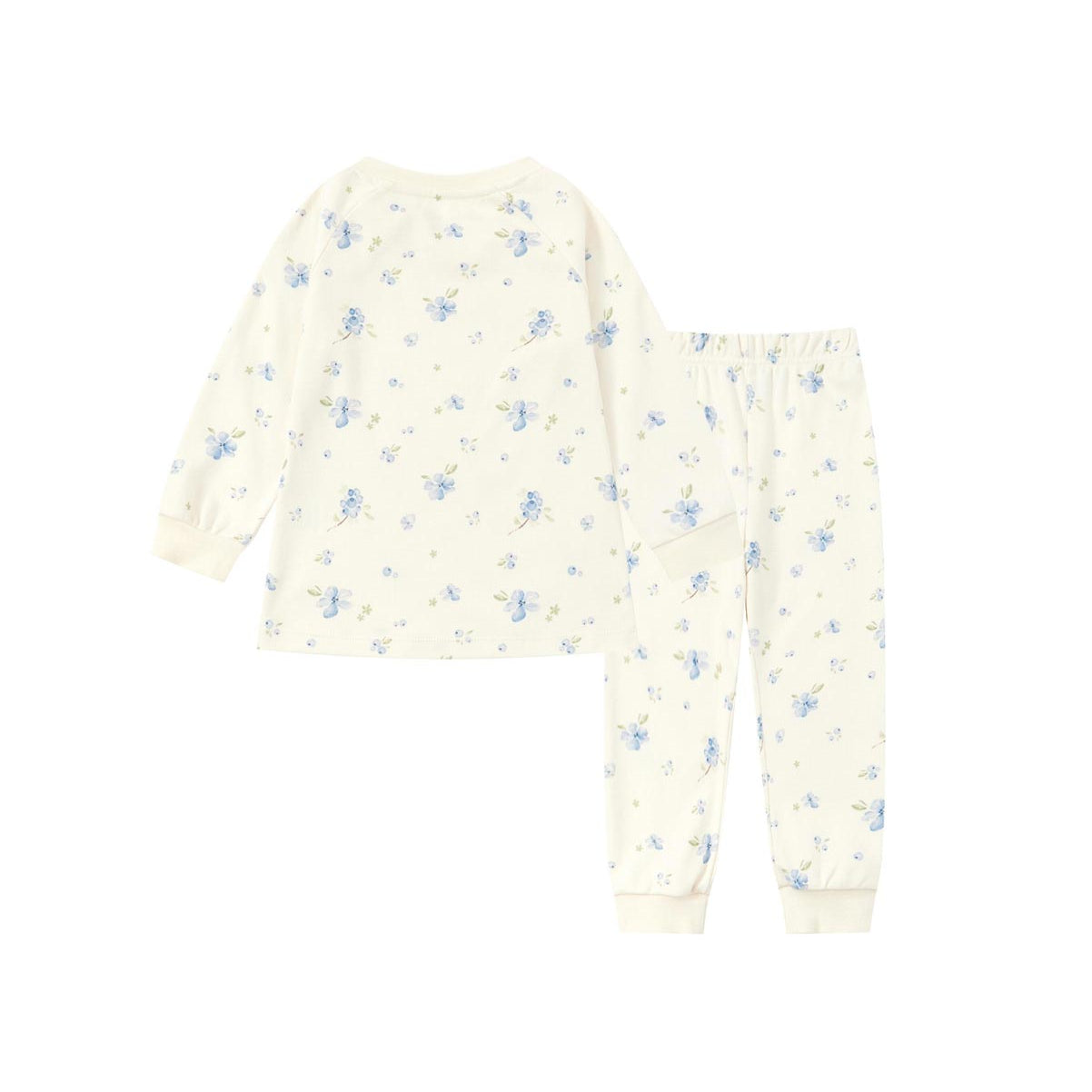 back of Organic Toddler Pajama Set-Blueberry