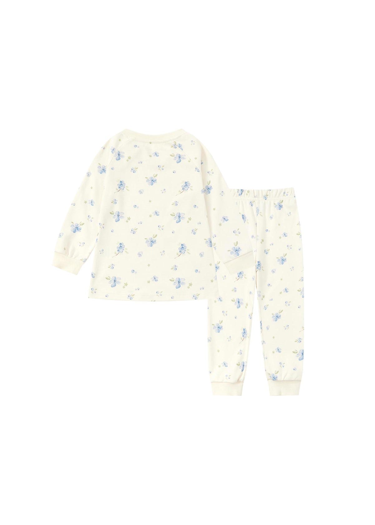 back of Organic Toddler Pajama Set-Blueberry