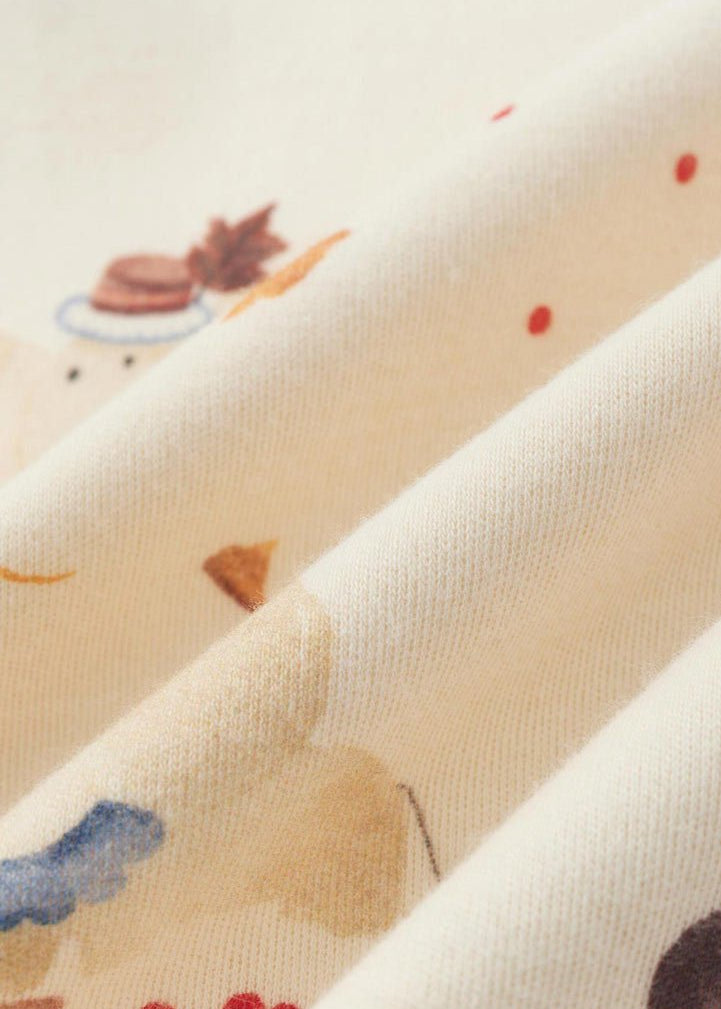detail of Organic Toddler Pajama Set-Maple leaf