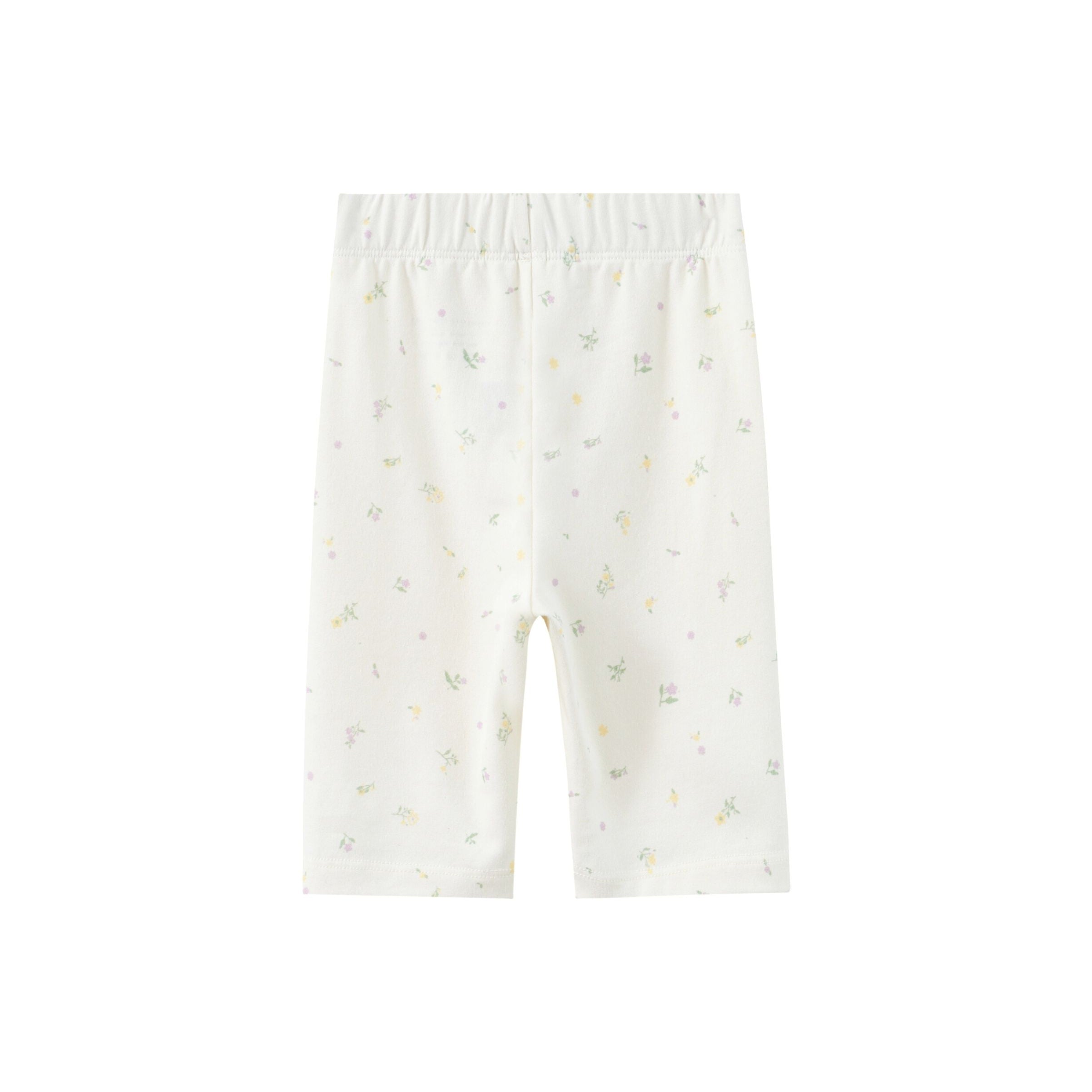 White baby pants with small patterns on a white background