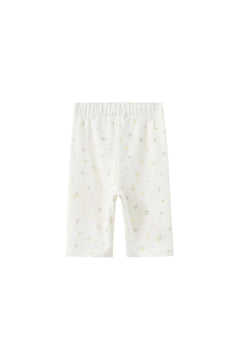 White baby pants with small patterns on a white background