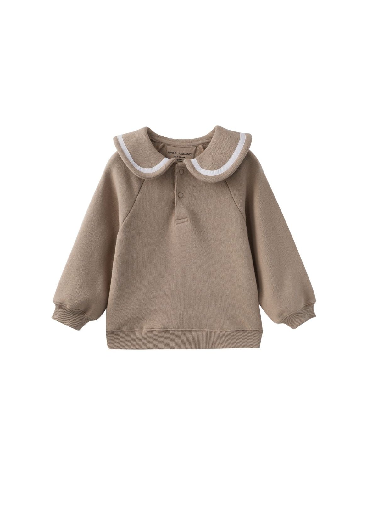 front of Toddler Fleece Collared Sweatshirt -Sand