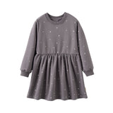Gray dress with star pattern on a white background