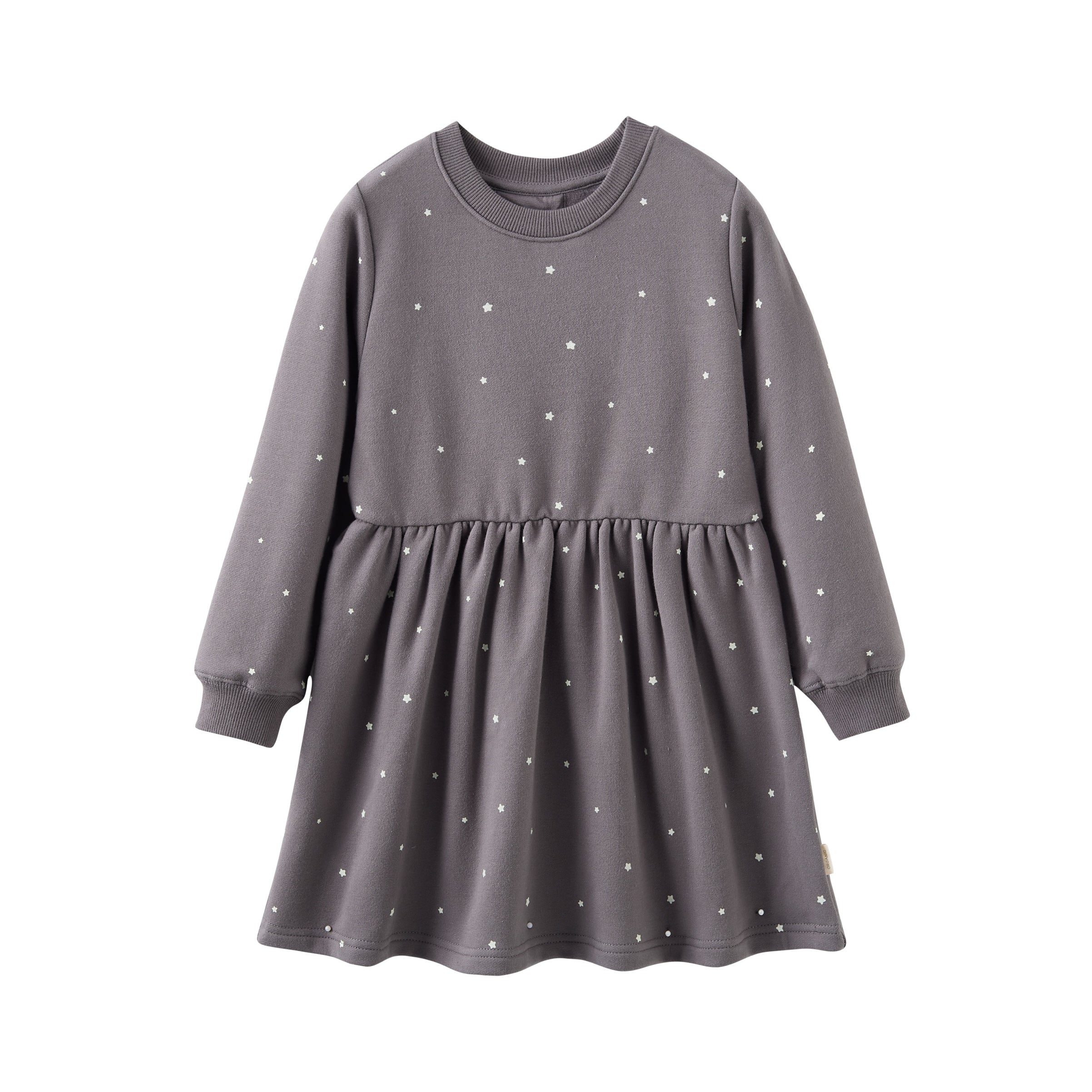 Gray dress with star pattern on a white background